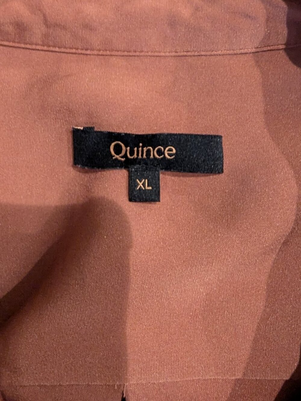 Quince Washable Stretch Silk Long Sleeve Button Down Blouse - Rose Size XL - Picture 7 of 10